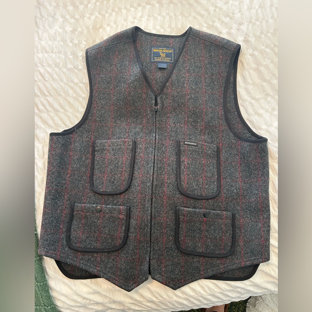 Vintage Woolrich plaid wool vest